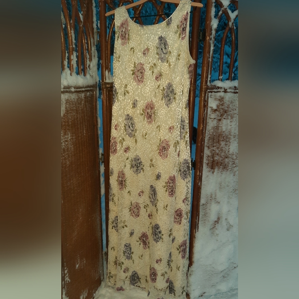 Vintage Ronni Nicole Floral Lace Jumper Dress